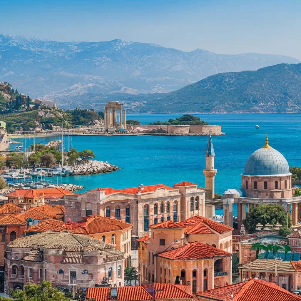 Antalya street view during August