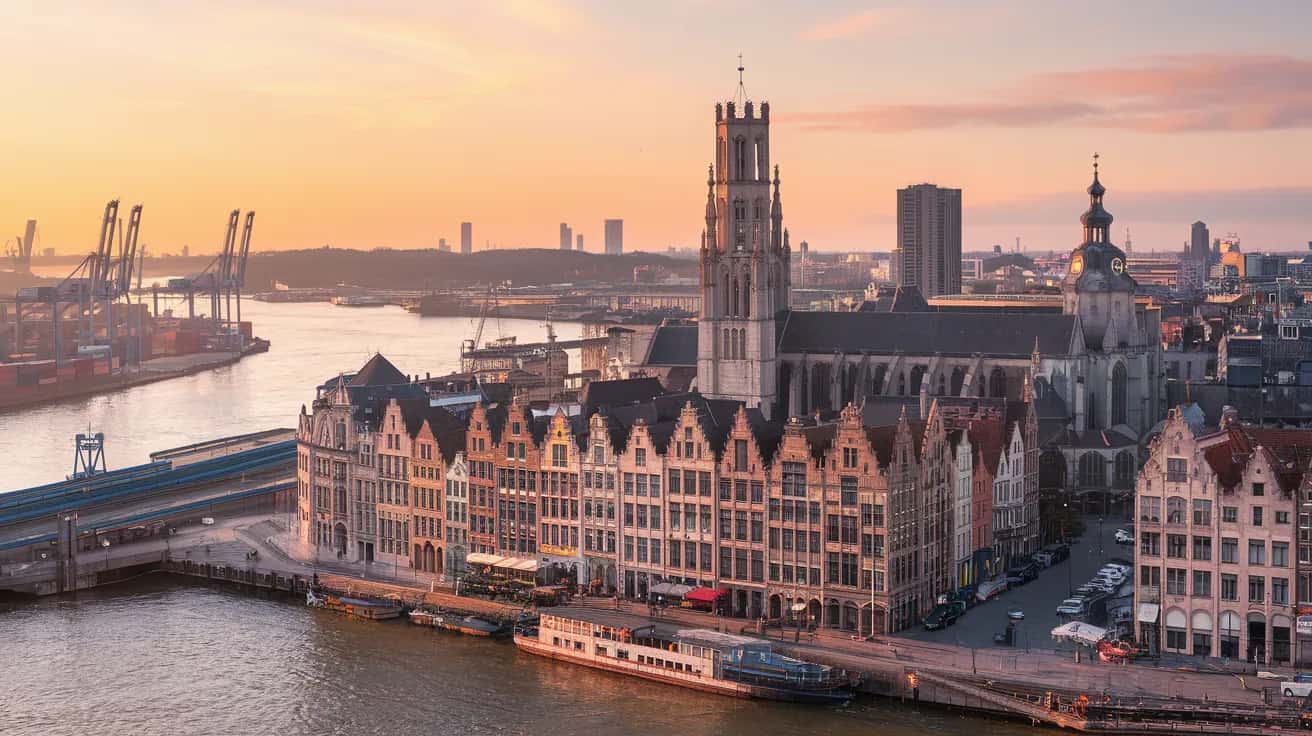 Antwerp street view during December