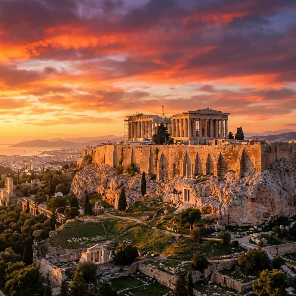 Athens street view during March
