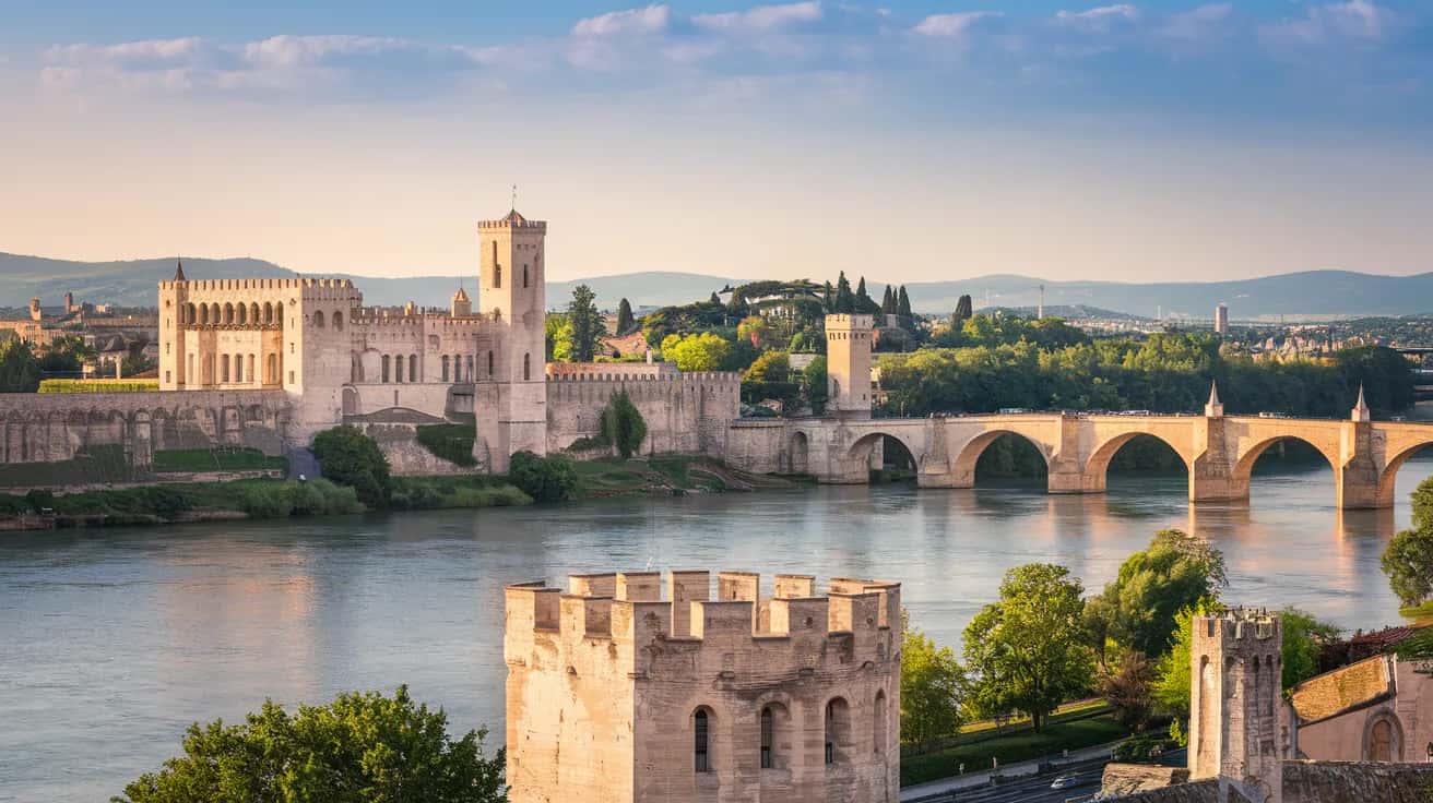 Avignon street view during February