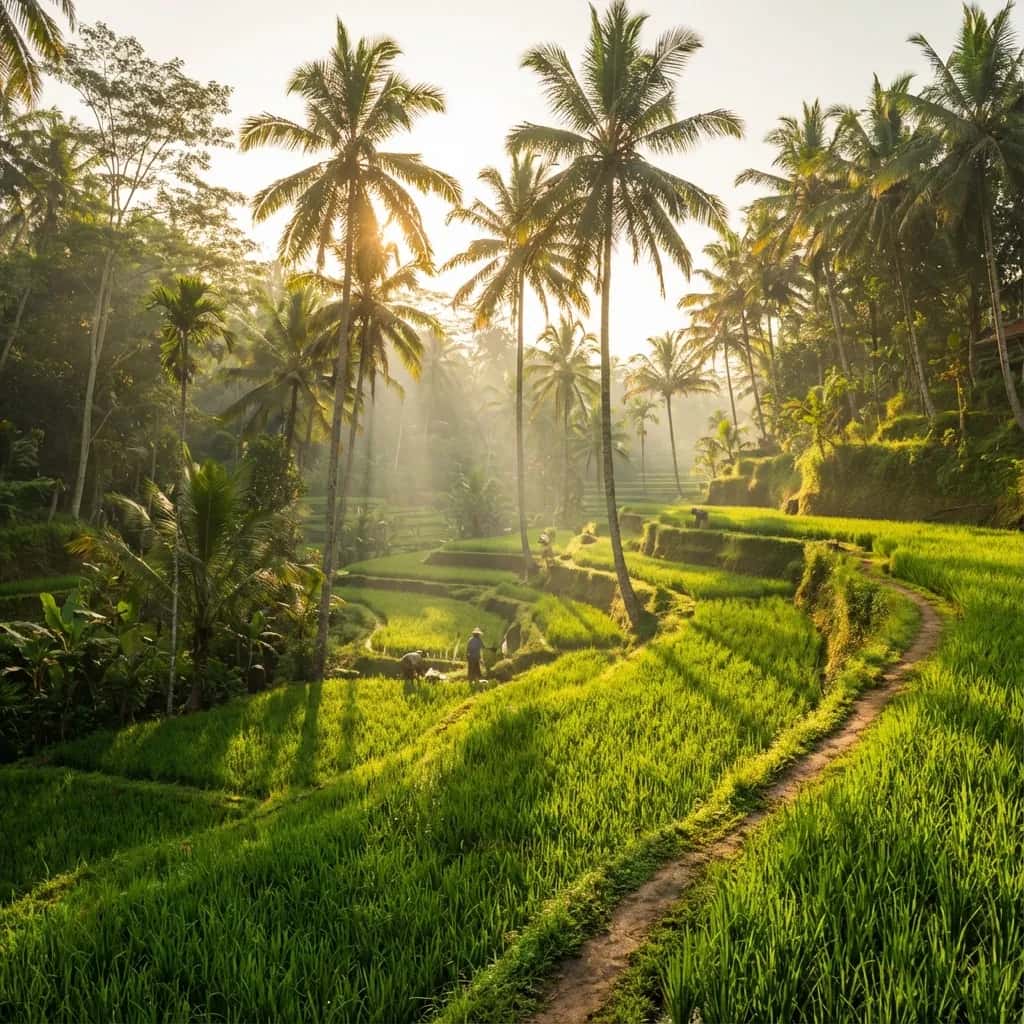 Bali street view during December