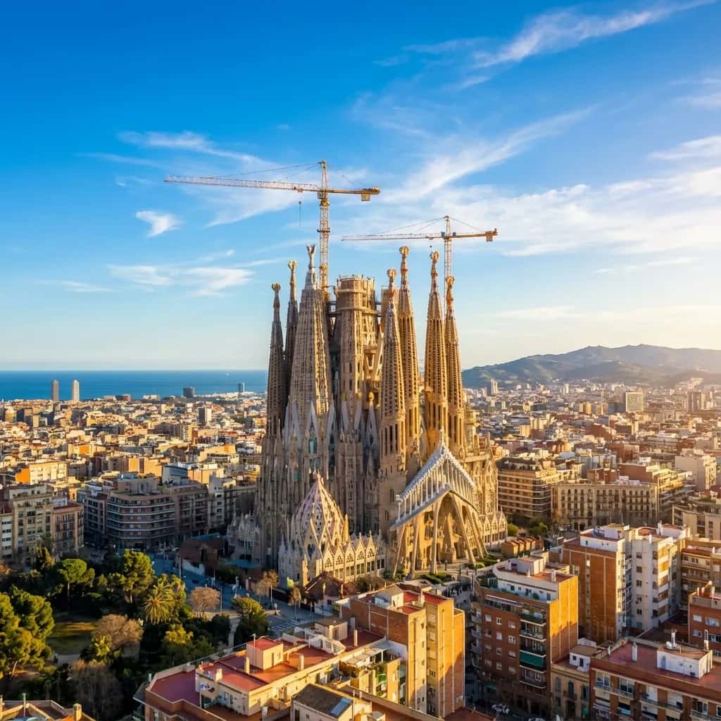 Barcelona street view during February