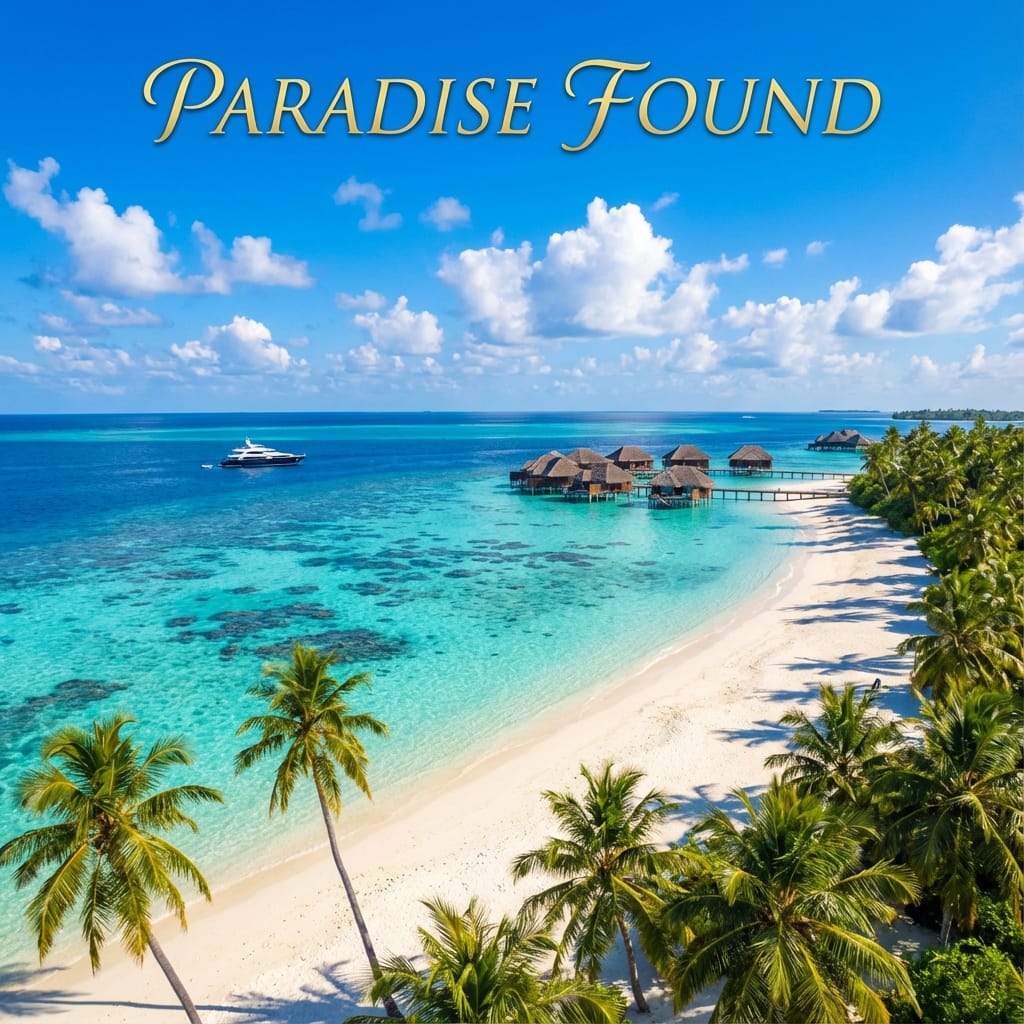 Tropical beach paradise with crystal clear water