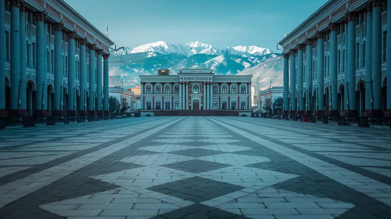 Bishkek street view during October