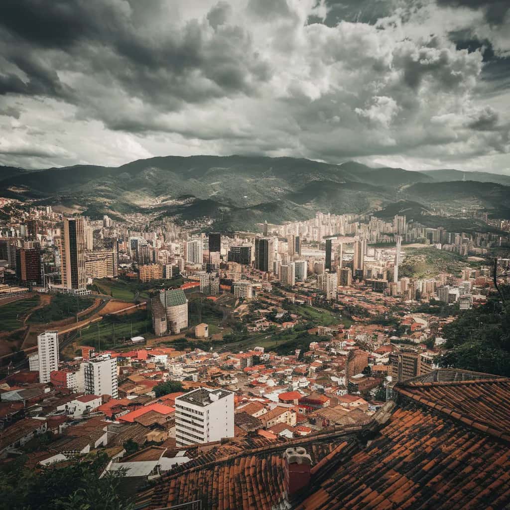 Bogota street view during February