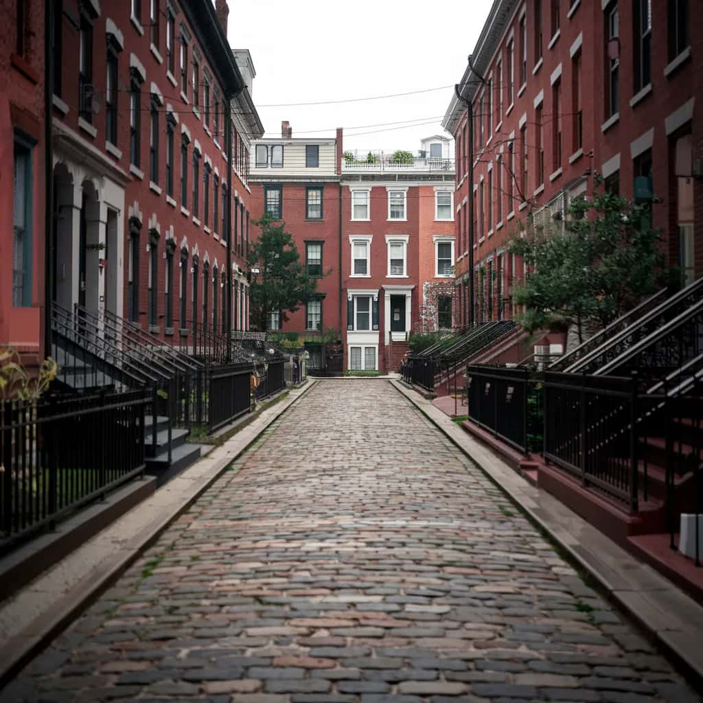 Boston street view during February
