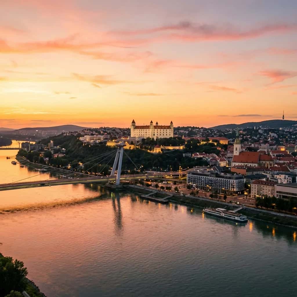 Bratislava street view during August