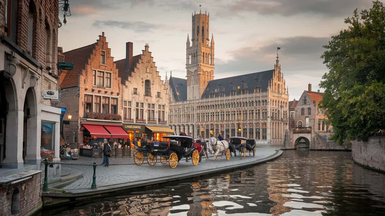 Bruges street view during May