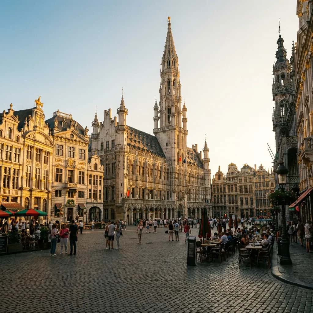 Brussels street view during March