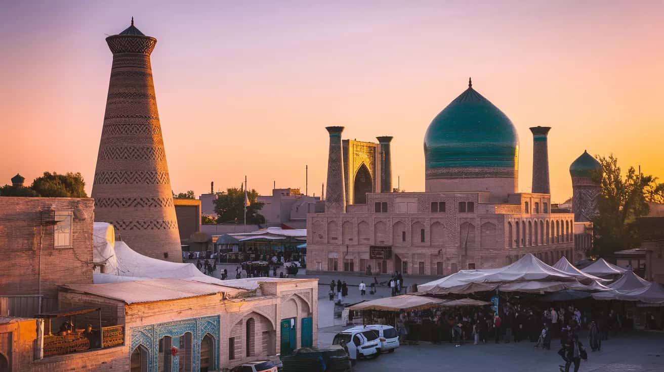 Bukhara street view during May