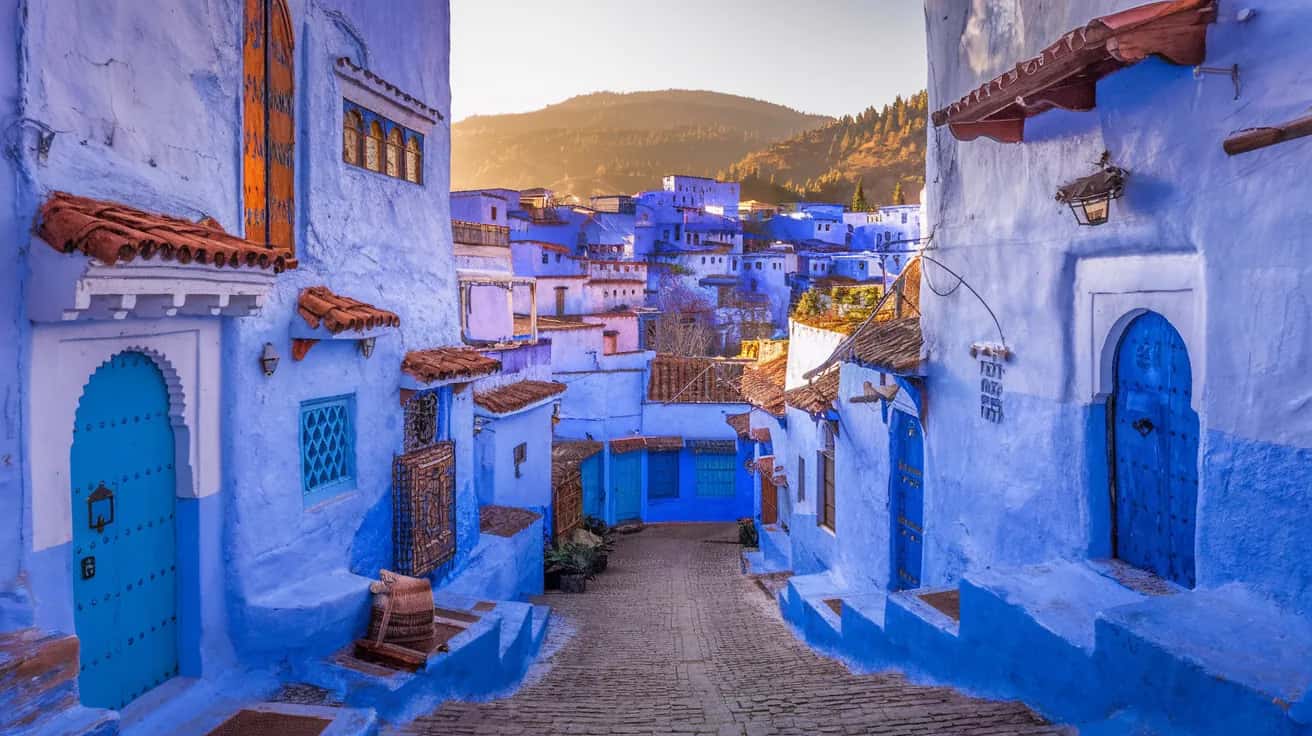 Chefchaouen street view during March