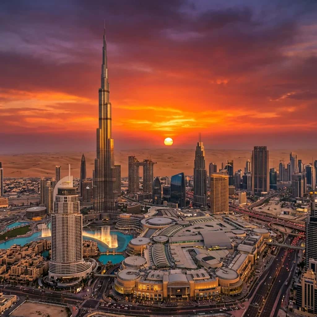 Dubai street view during June