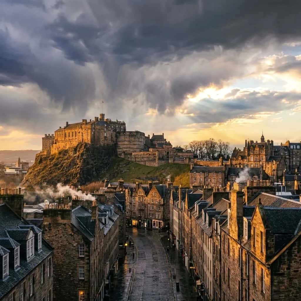 Edinburgh street view during February