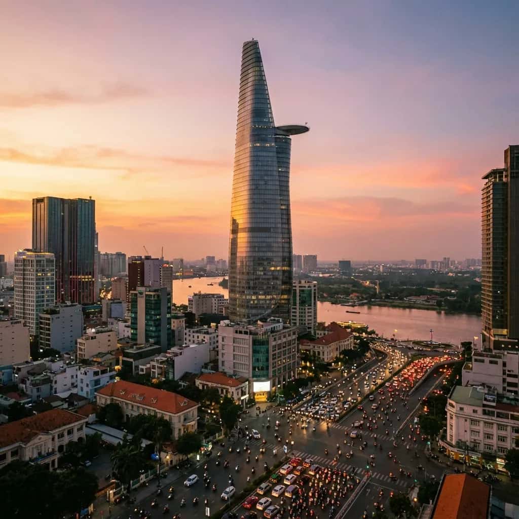 Ho Chi Minh City street view during October