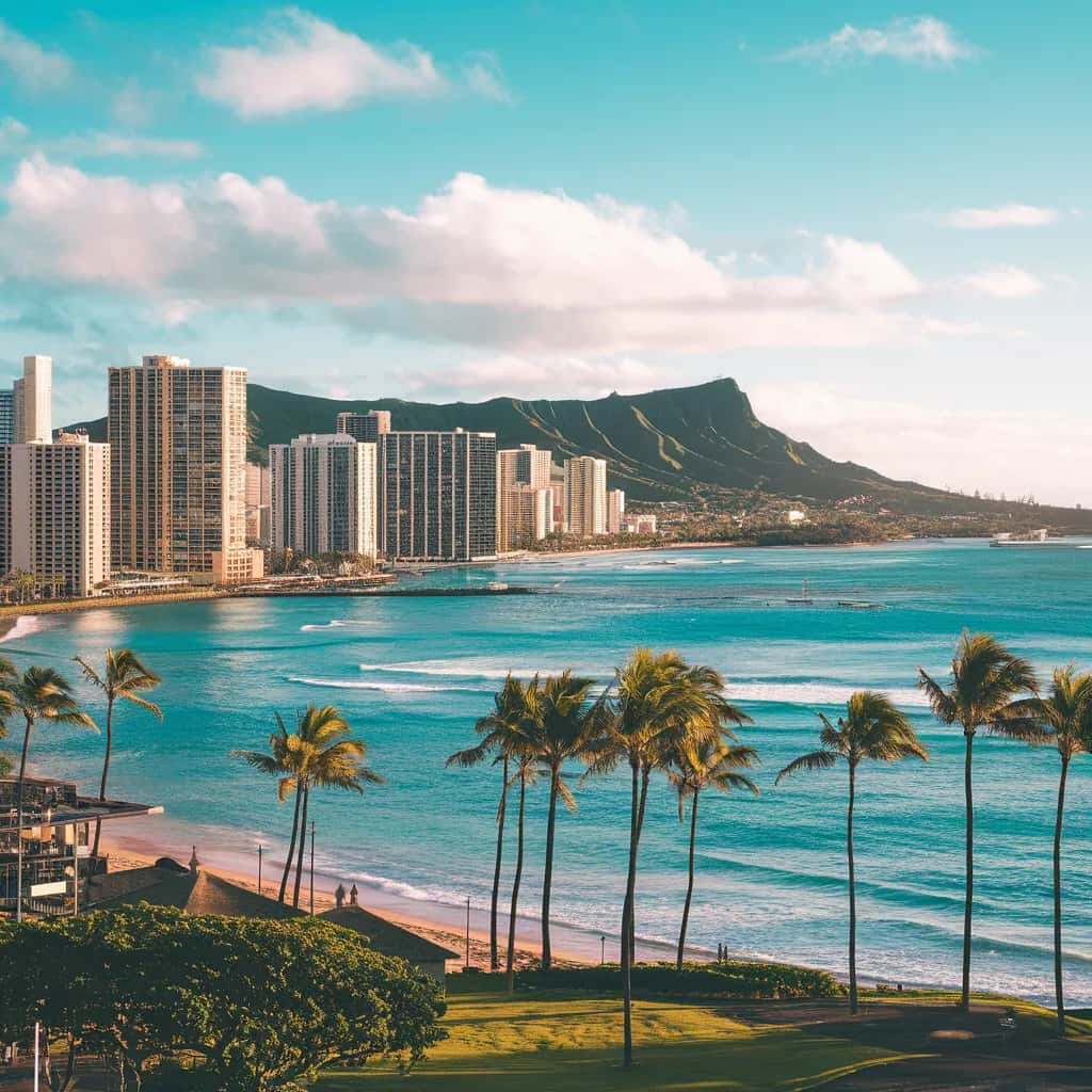 Honolulu street view during February