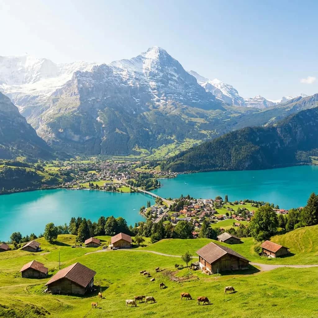 Interlaken weather and climate - scenic view of Interlaken, Switzerland