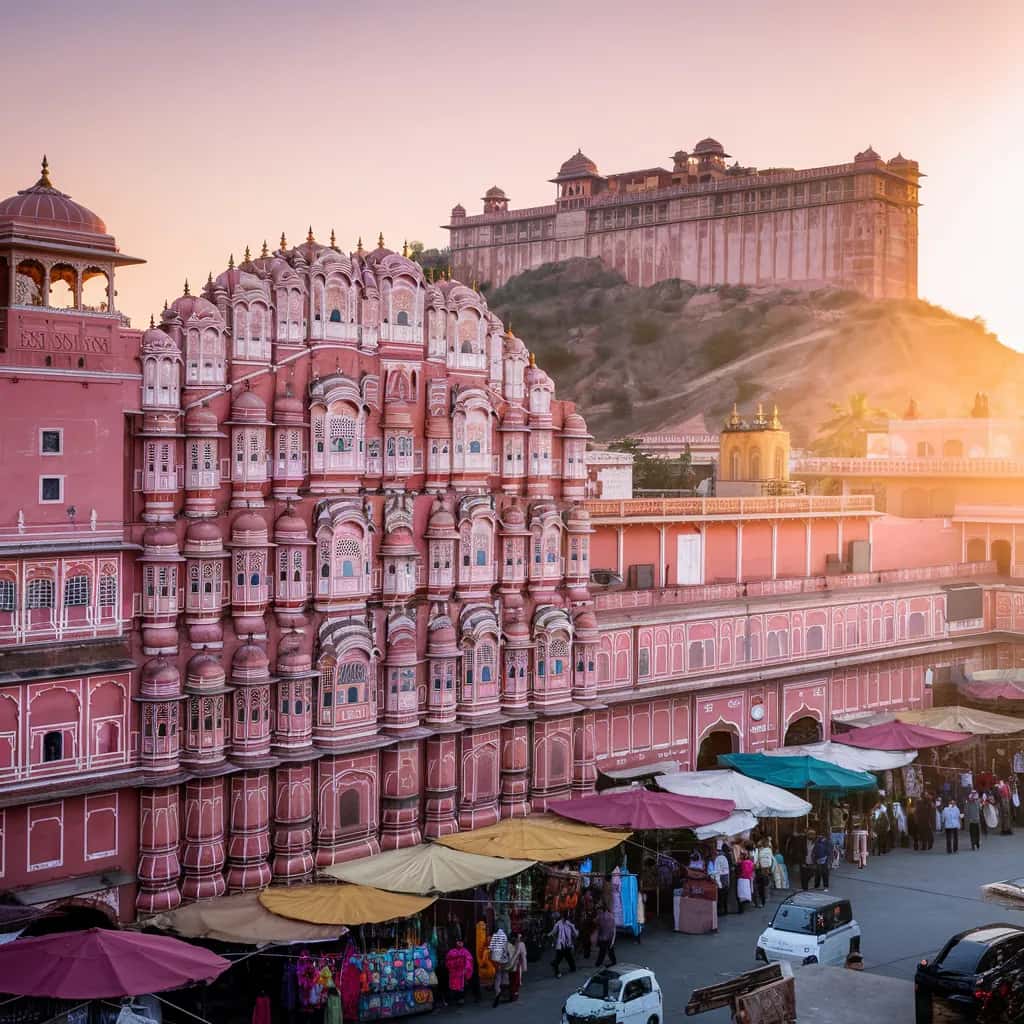 Jaipur street view during June