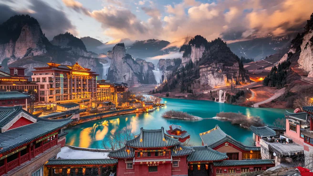 Jiuzhaigou weather and climate - scenic view of Jiuzhaigou, China
