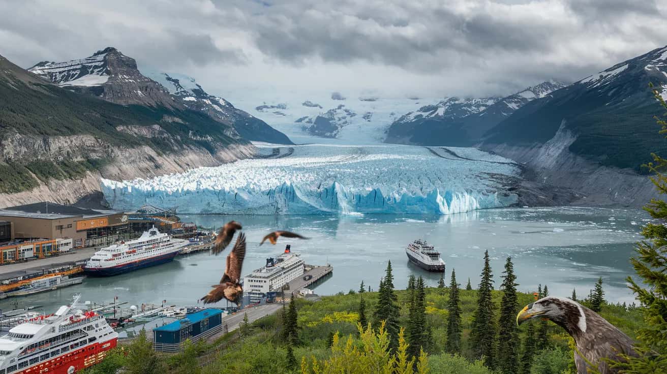 Juneau street view during February