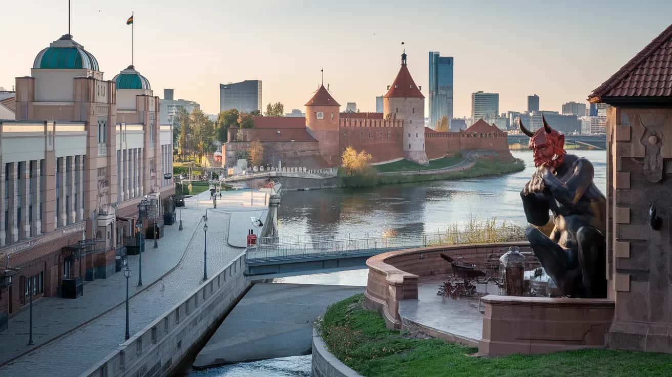 Kaunas street view during May