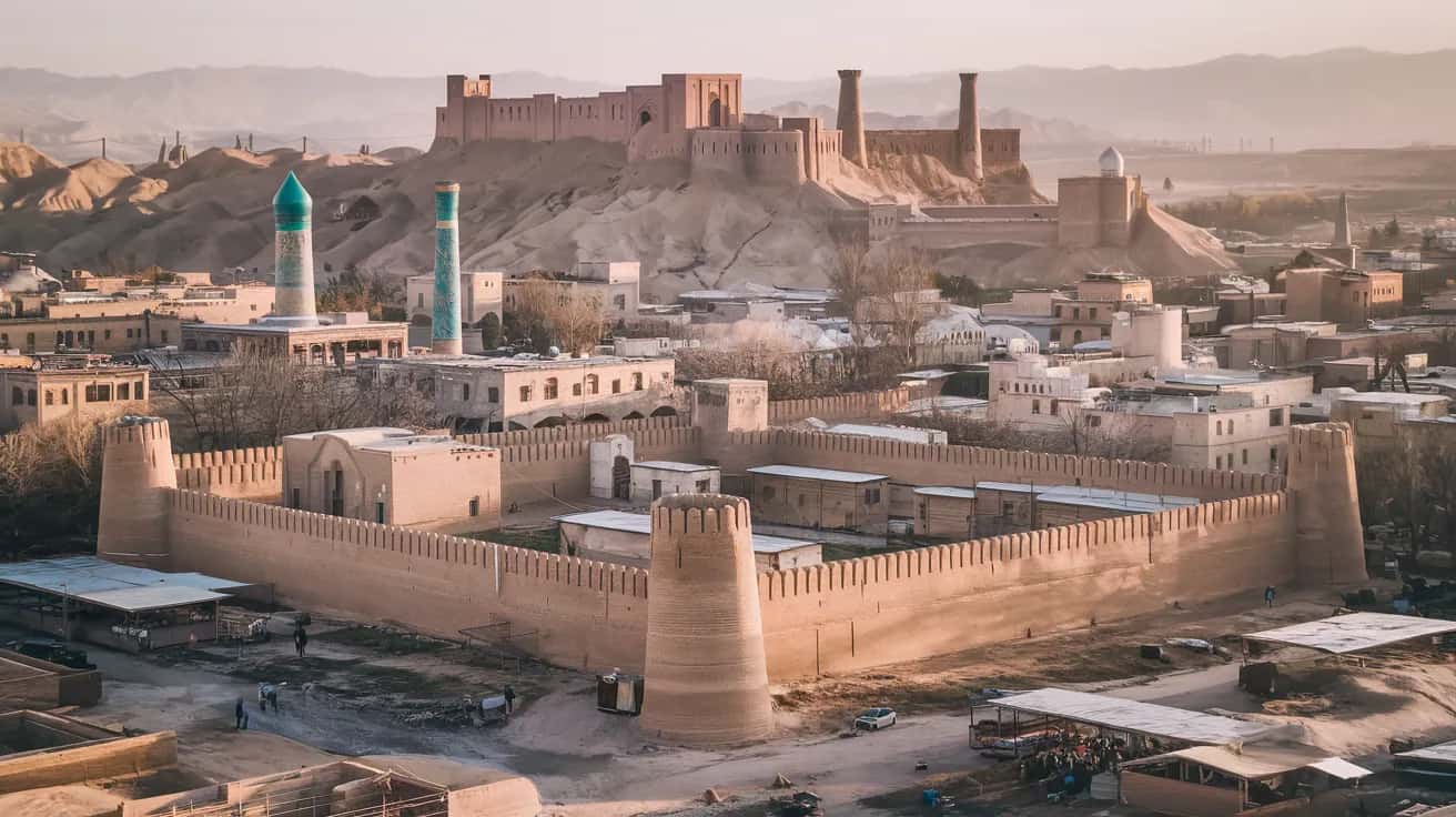 Khiva street view during July
