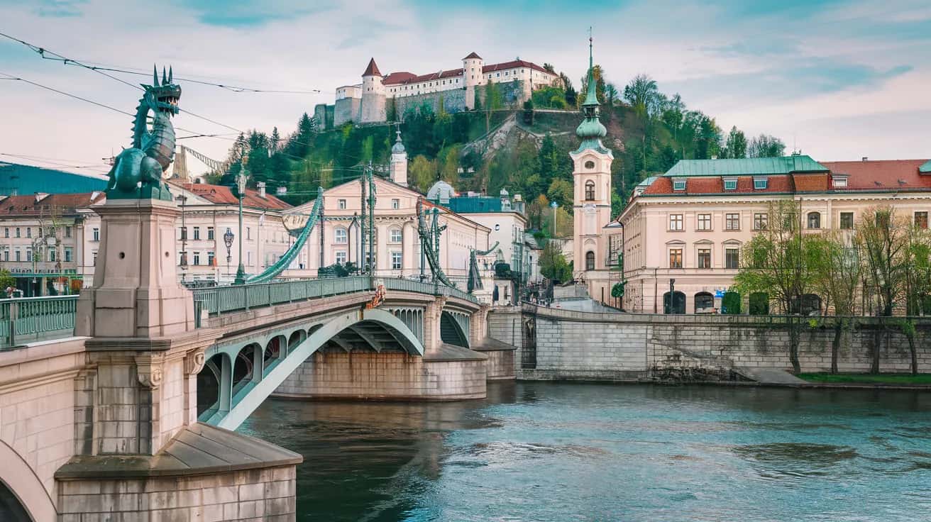 Ljubljana street view during October