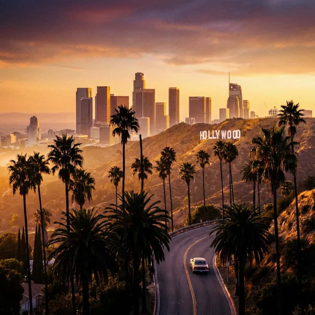 Los Angeles street view during October