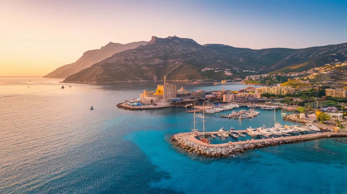 Marmaris street view during April