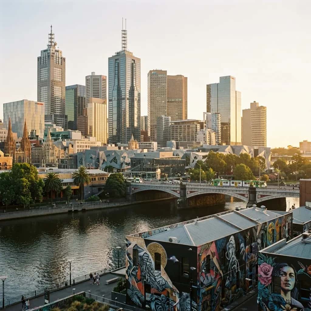 Melbourne street view during April