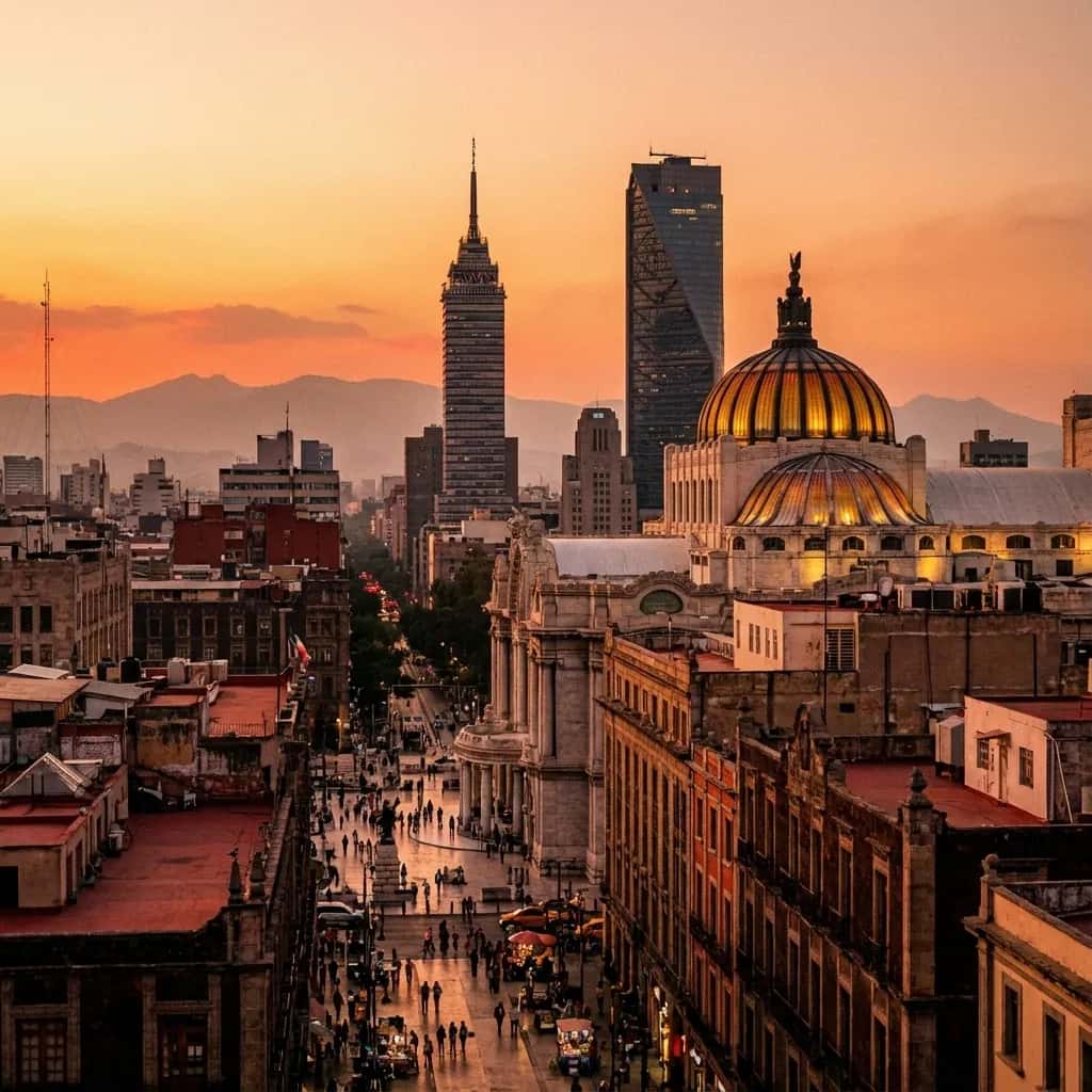 Mexico City street view during October