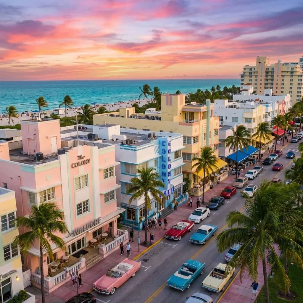 Miami street view during July