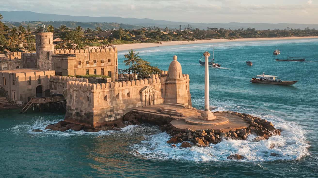 Mombasa street view during August
