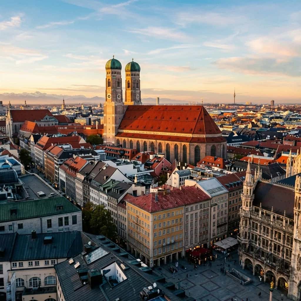 Munich street view during January