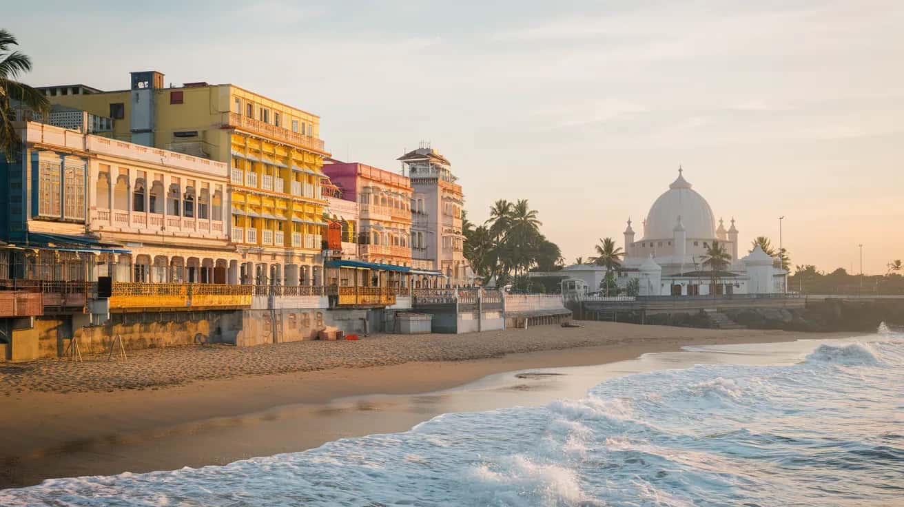 Pondicherry street view during October