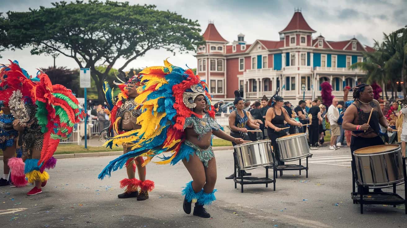 Port of Spain street view during February