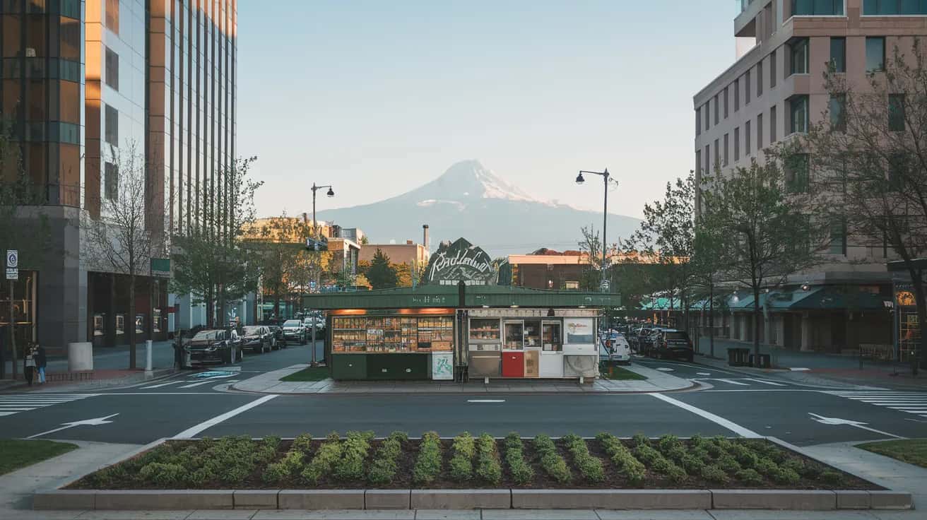 Portland street view during October