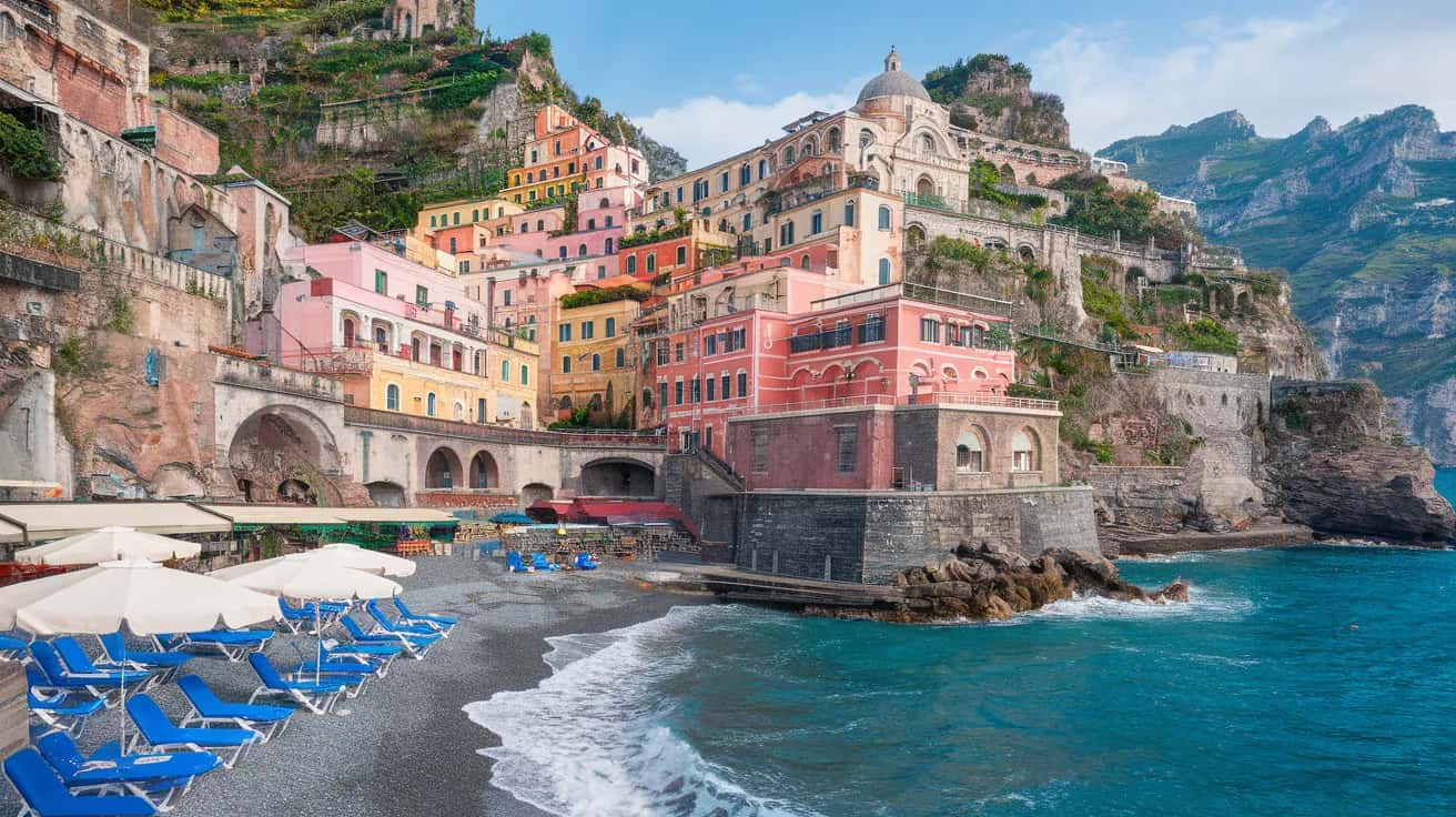 Positano street view during November