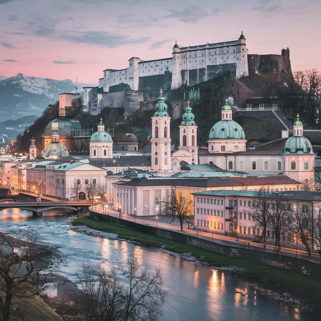 Salzburg street view during October