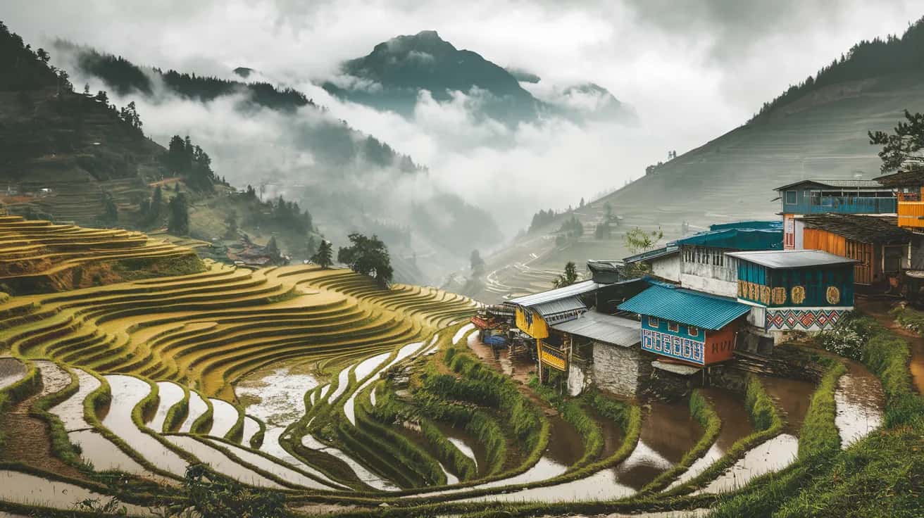 Sapa weather and climate - scenic view of Sapa, Vietnam