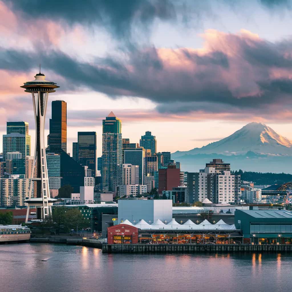 Seattle street view during April
