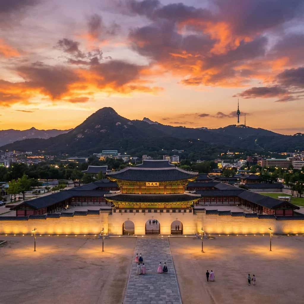Seoul street view during August