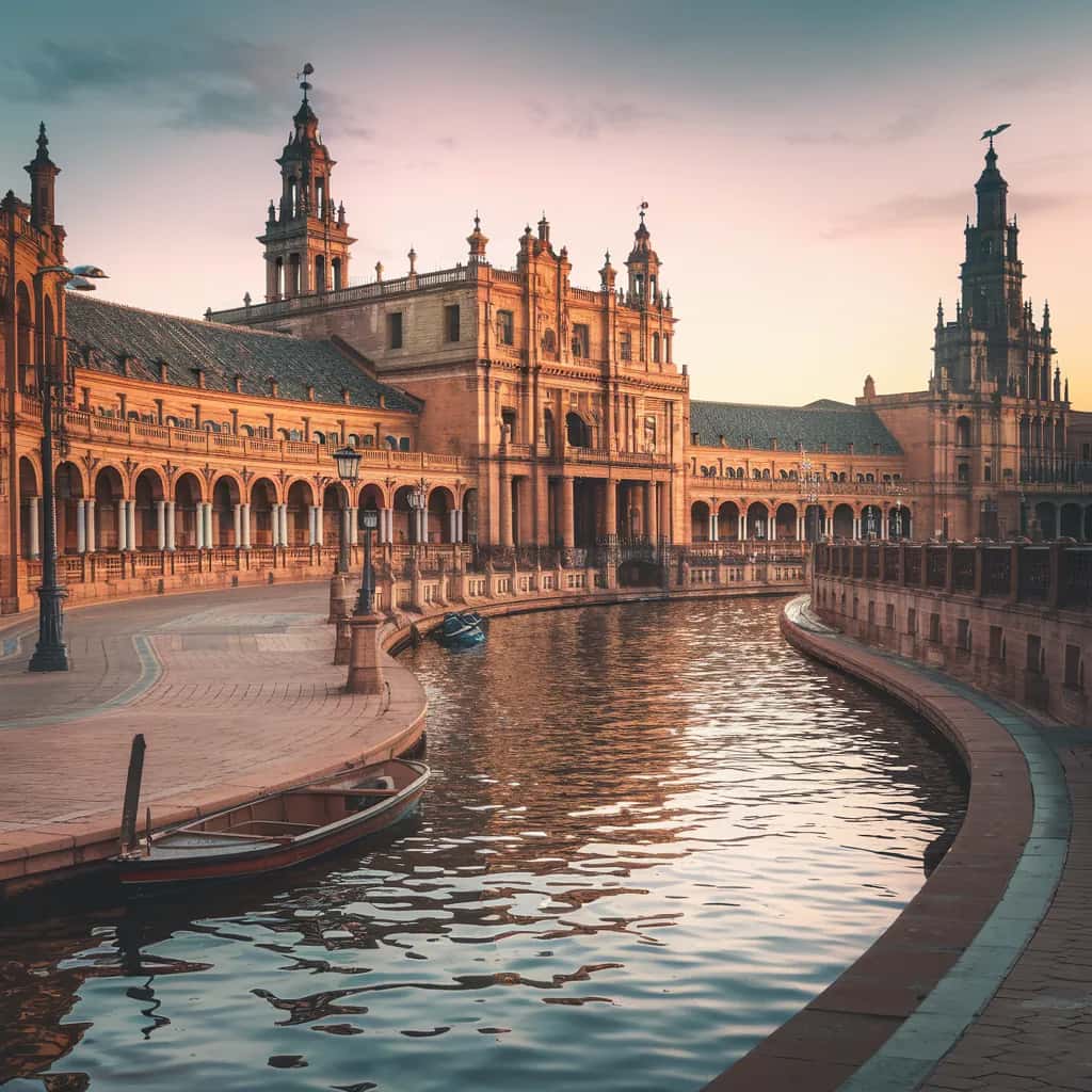 Seville street view during October