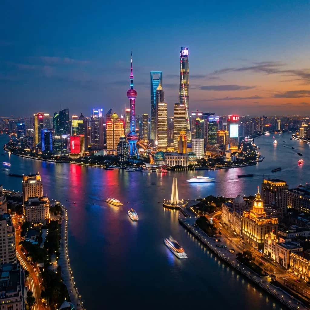 Shanghai weather and climate - scenic view of Shanghai, China