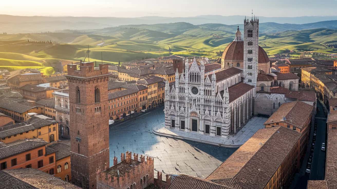 Siena street view during July