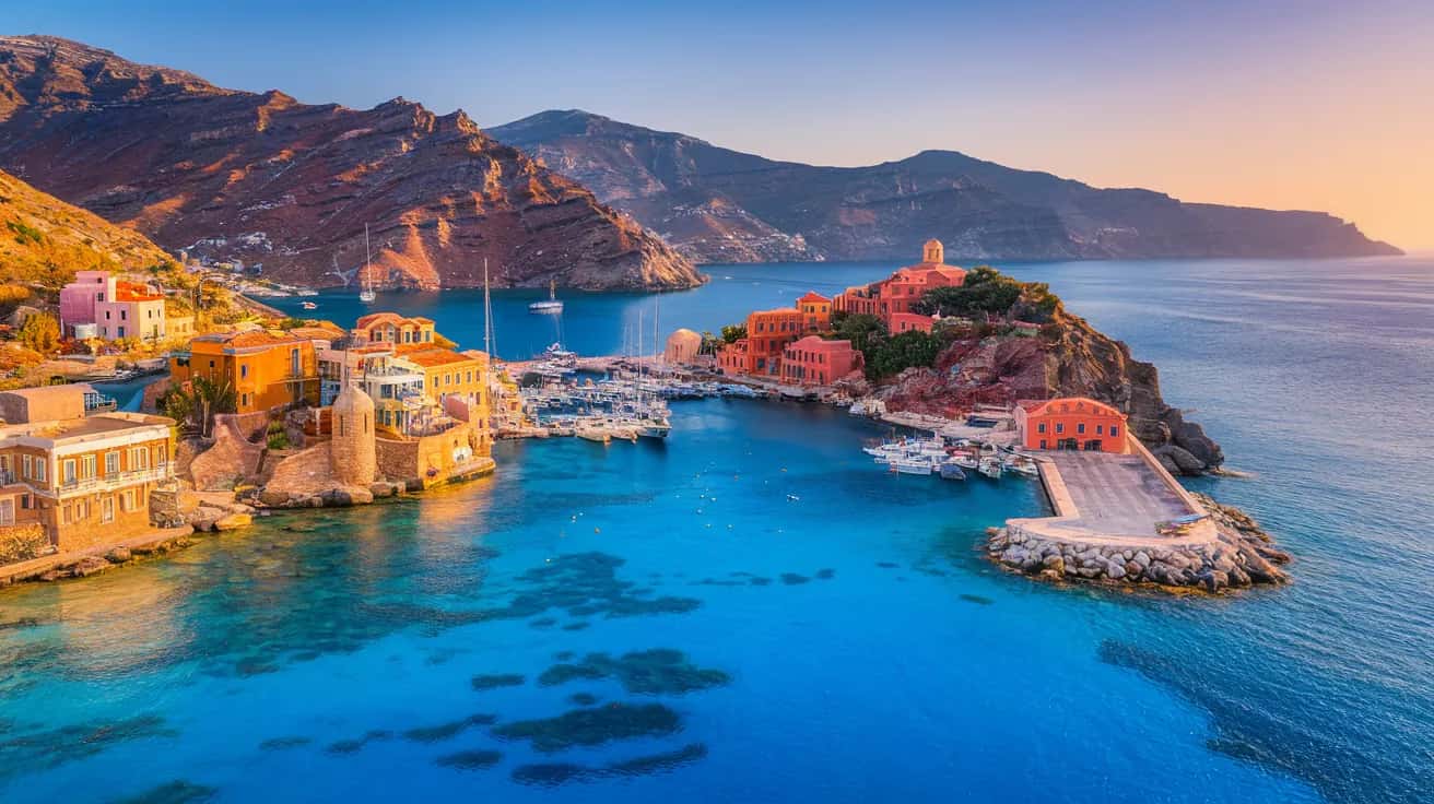 Symi weather and climate - scenic view of Symi, Greece