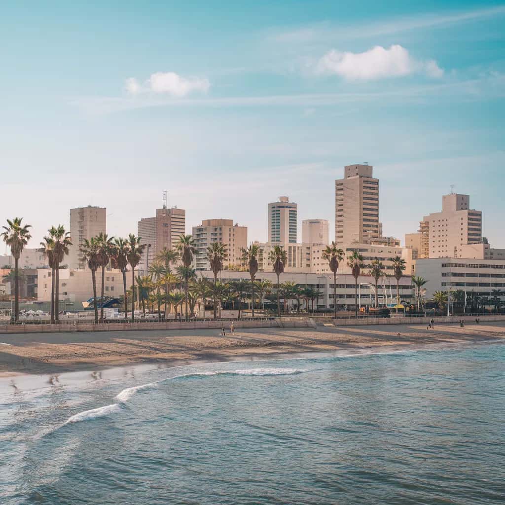 Tel Aviv street view during August