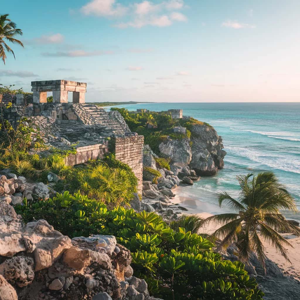 Tulum street view during January