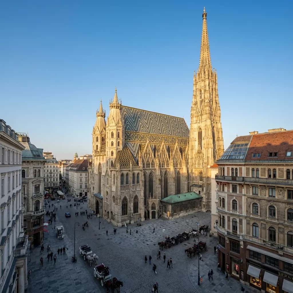 Vienna street view during June