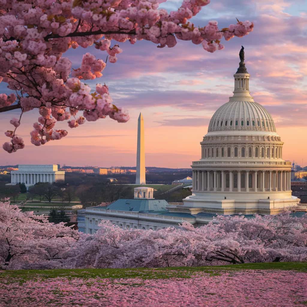 Washington DC weather and climate - scenic view of Washington DC, United States