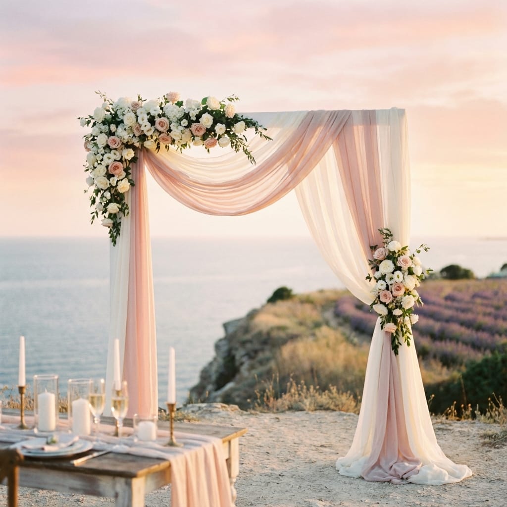 Romantic destination wedding venue overlooking the Mediterranean